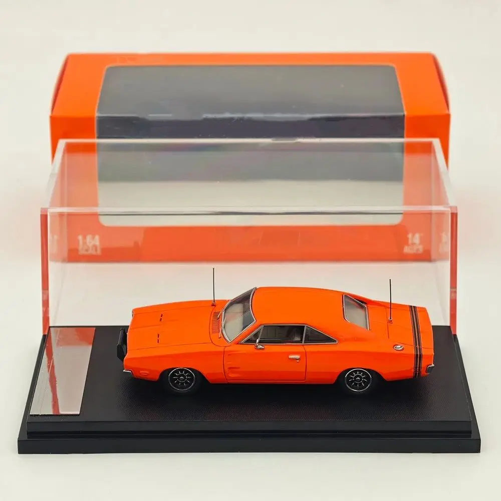 Mini Forge 1:64 for Charger General Lee R/T 1969 Diecast Model Car Miniature Limited CollectionToy Vehicle Models