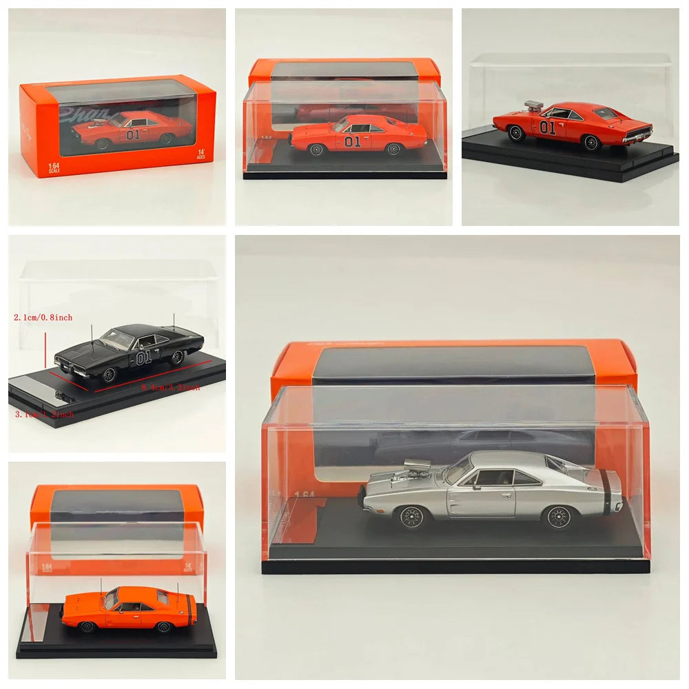 Mini Forge 1:64 for Charger General Lee R/T 1969 Diecast Model Car Miniature Limited CollectionToy Vehicle Models